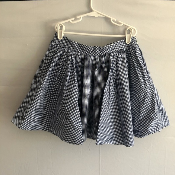 Size 14 blue checkered skirt - Picture 1 of 4